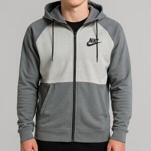 Nike Jacket with Hood Grey and Light Grey Size Medium